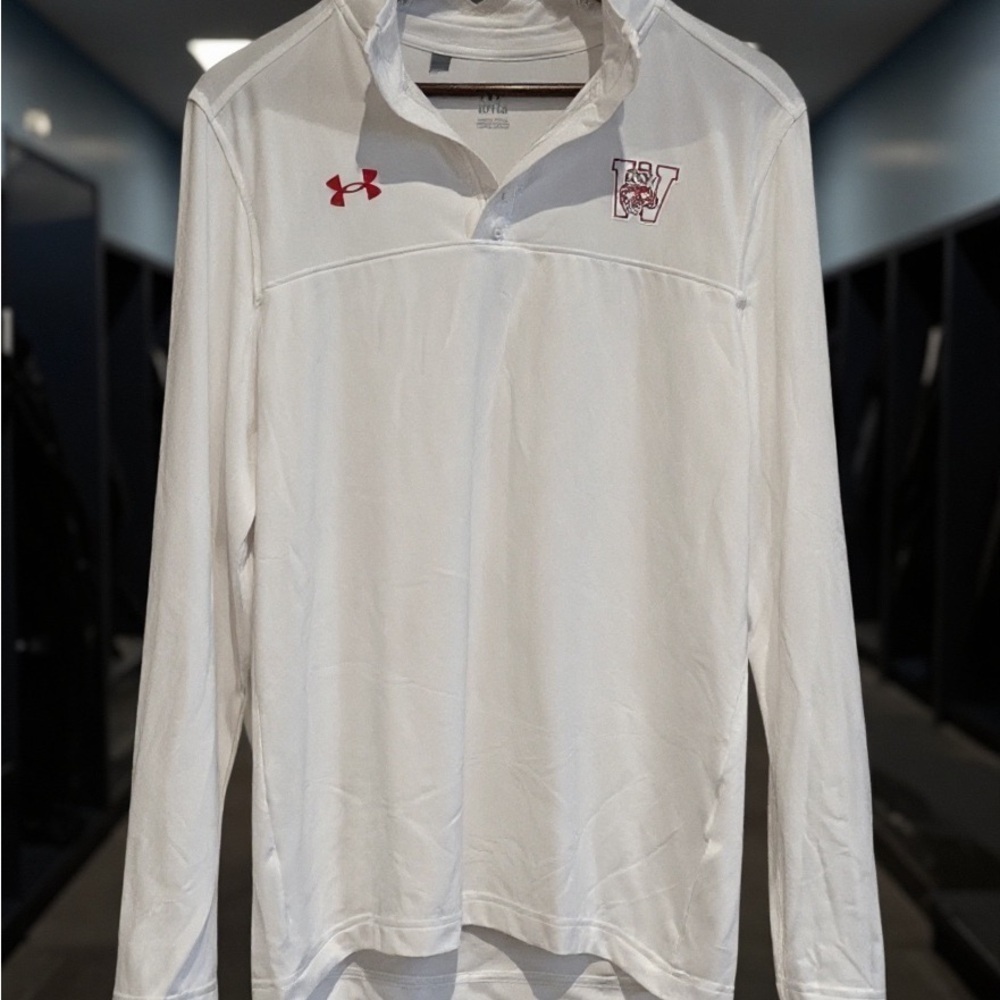 Under Armour White Long Sleeve Shirt-BADGERS